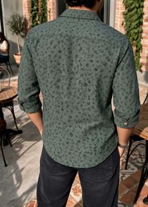 Men's Green Floral Print Shirt