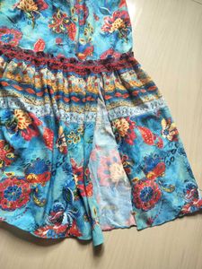 Bohemian Floral Print Midi Dress