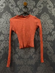 Ribbed Mock Neck Long Sleeve Top