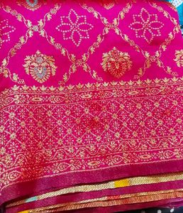 Stunning Pink Banarasi Silk Saree