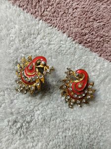 Elegant Peacock &amp; Hoop Earrings Set