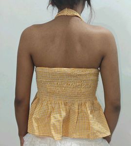 Yellow trending Halter Neck Top
