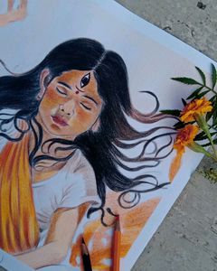 Maa Durga Color Panting Handmade Work