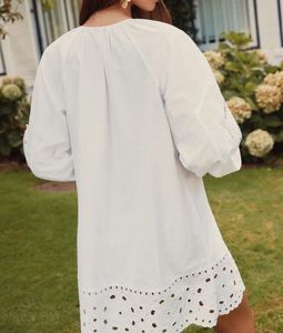 Chic White Broderie Anglaise Dress