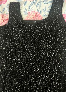 Sparkling Black Sequin Maxi Dress