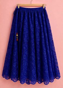Royal Blue Lace Ethnic Skirt
