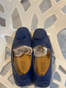 Drish Blue Leather Loafers