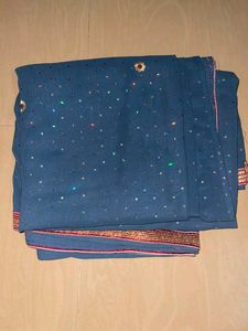 Embellished Teal Blue Saree