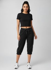 Black Jogger Capri Pants