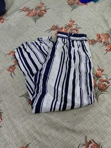 Striped High-Waist Pants