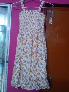 Boho Floral Smocked Midi Dress