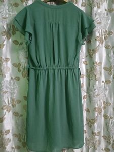 HSM Green Ruffle Sleeve Dress