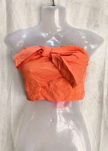 Orange Bow Bandeau Top