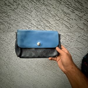 Coach Blue &amp; Gray Monogram Crossbody Bag