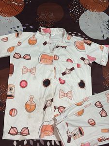Cute Cartoon Print Pajama Set