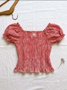 Ghingham Lace Top🍓💌🪽