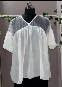 Elegant White Sheer Top