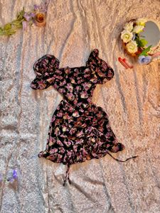 Floral Print Ruffle Mini Dress