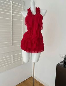 Y2K Red Ruffled Top