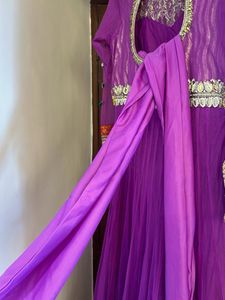 Stunning Purple Anarkali suit