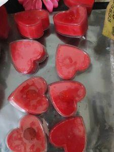 Scented Heart Candles - Pack of 8
