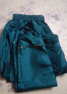 Teal Silk Palazzo Pants