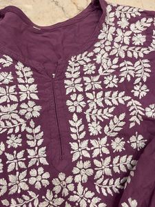 Purple Embroidered Kurta