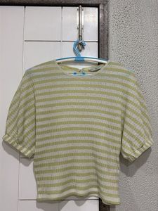 Striped Puff Sleeve Top