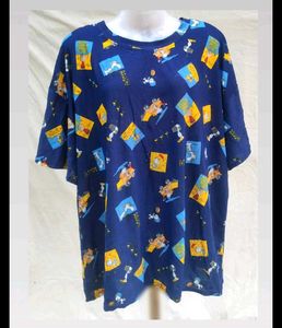 Fun Graphic Print Blue T-Shirt