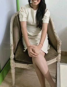 Chic Cream Puff Sleeve Mini Dress