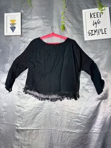 Black Lace Trim Top