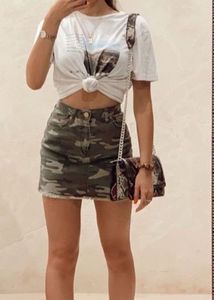 Camo Mini Skirt Army print