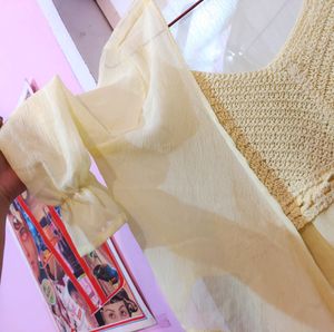 Yellow Croshea Top With Free Outer