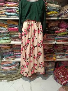 Stylish Green Embroidered Blouse with lower 2pc L