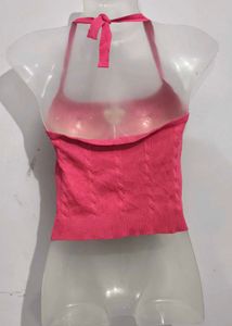 Pink Heart Halter Neck Top