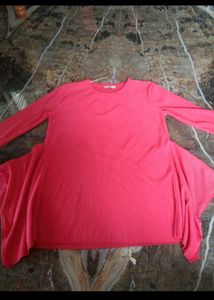 Stylish Pink Long Sleeve Tunic Top