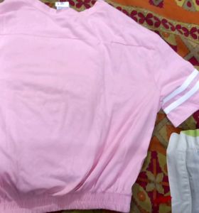 STYLISH PINK BAGGY CROP TOP