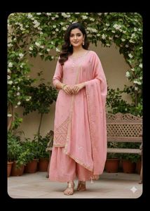 Elegant Pink Embellished garara Set