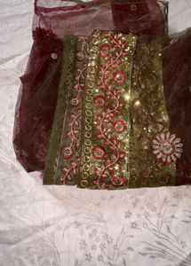 Maroon Embroidered Kurta