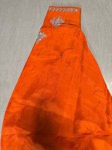 Designer Orange Kurta Set with Silver Embroidery