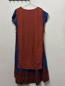 Ethnic Blue &amp; Rust Kurta Set