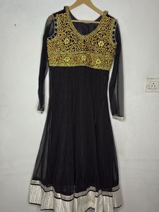 Elegant Black & Gold Anarkali gown