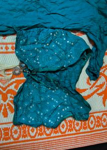 Teal Sequined Lehenga Choli