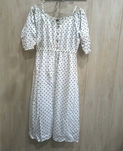 combo of Floral Print Maxi and Polka Dot midi