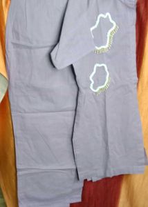 Embellished Purple Cotton Kurta
