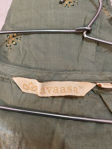 Avassa Green Kurta with Gold Print