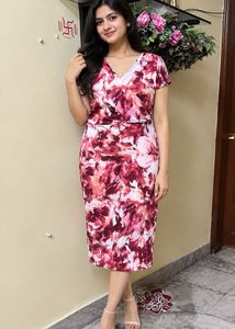 Chic Floral Print Wrap Dress