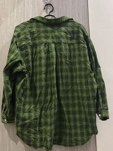 Green Plaid Button-Up Shirt