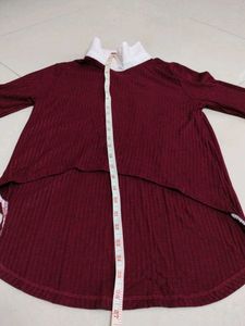 maroon top
