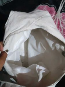 Cream Canvas Hobo Bag